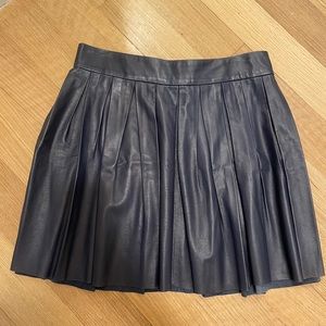 Alice & Olivia blue leather skirt